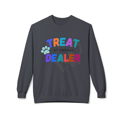 Sweatshirt — "Treat Dealer" Colorful Heart Candy Crewneck