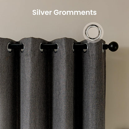 Faux Linen Washable Thermal Blackout Curtains