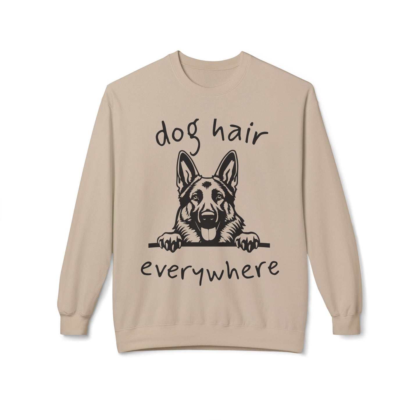 "Dog Hair Everywhere" Unisex Midweight Soft-style Fleece Crewneck Sweatshirt