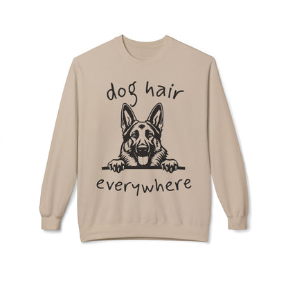 "Dog Hair Everywhere" Unisex Midweight Soft-style Fleece Crewneck Sweatshirt