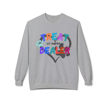 Sweatshirt — "Treat Dealer" Colorful Heart Candy Crewneck