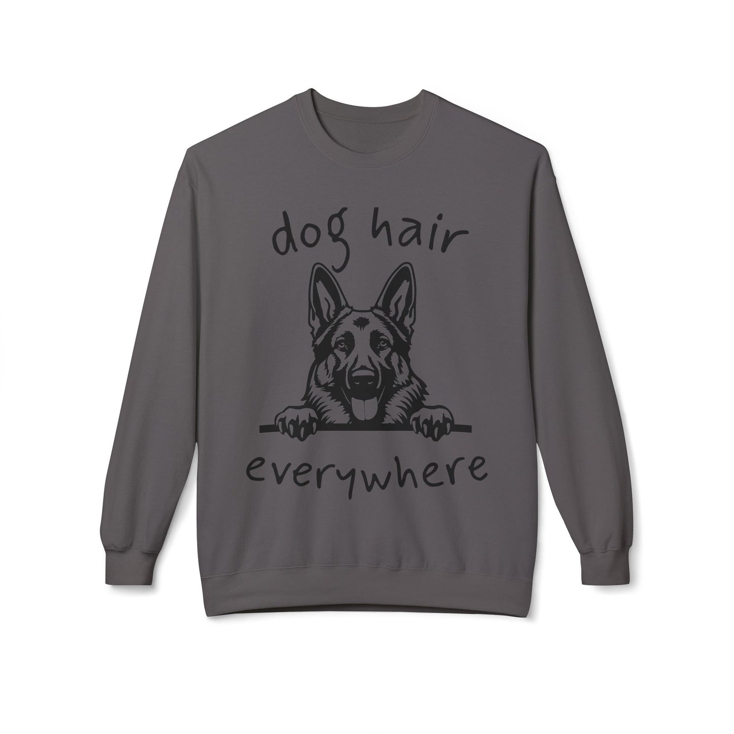 "Dog Hair Everywhere" Unisex Midweight Soft-style Fleece Crewneck Sweatshirt