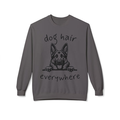 "Dog Hair Everywhere" Unisex Midweight Soft-style Fleece Crewneck Sweatshirt