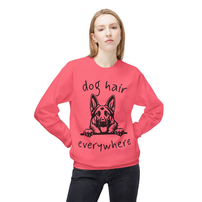 "Dog Hair Everywhere" Unisex Midweight Soft-style Fleece Crewneck Sweatshirt