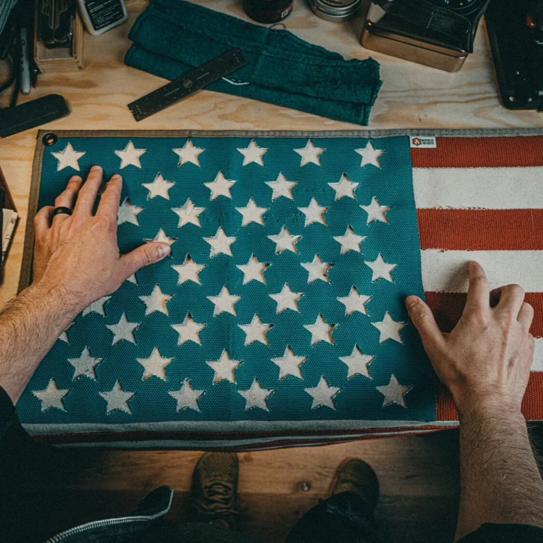 American Flag - Fire Hose & Arid Border