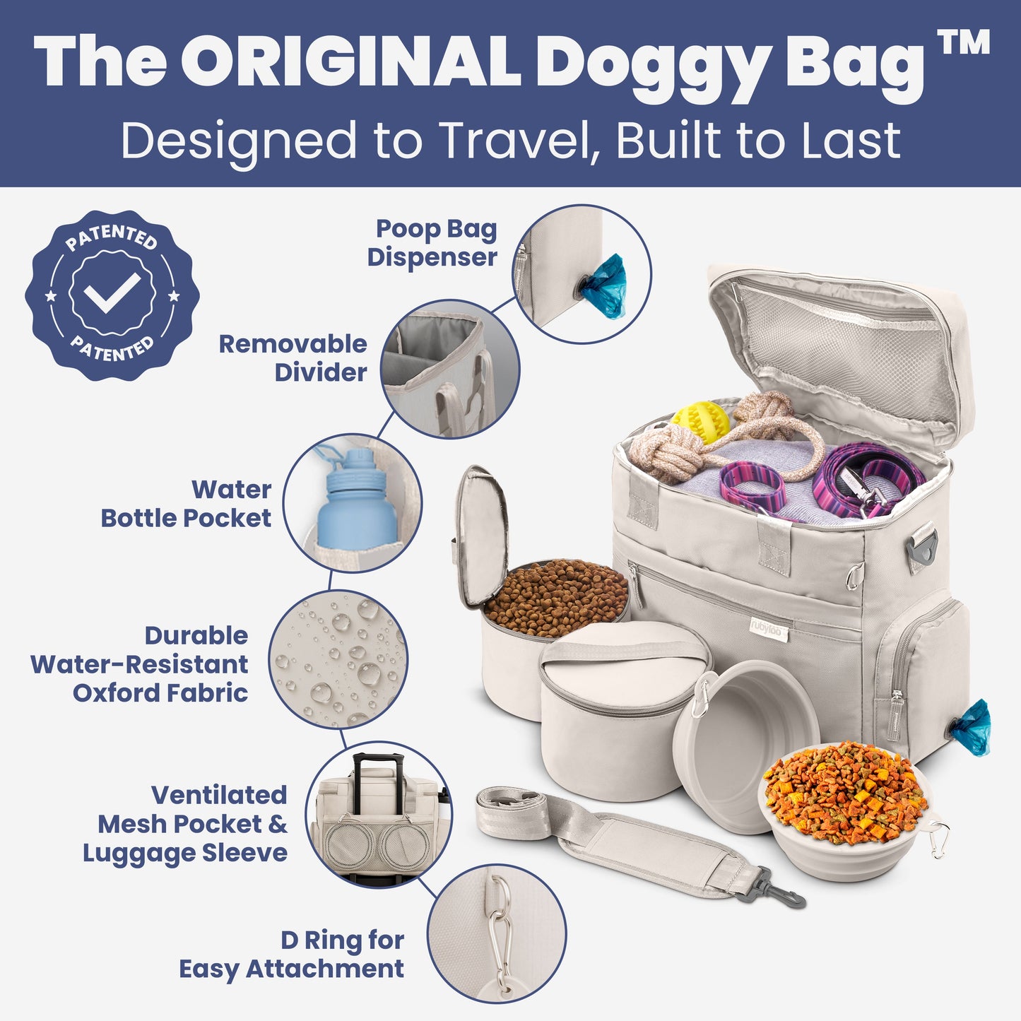 The Original Doggy Bag™ Dog Travel Bag for Supplies