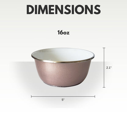 Deep Dog Bowl with Paw Print Design – Stainless Steel Bowl, Ideal for Small, Medium to Large Dogs – Rose Gold