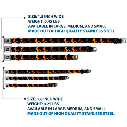 Dog Bone Seatbelt Buckle Collar - Mud Flap Girl Repeat Black/Orange Fade