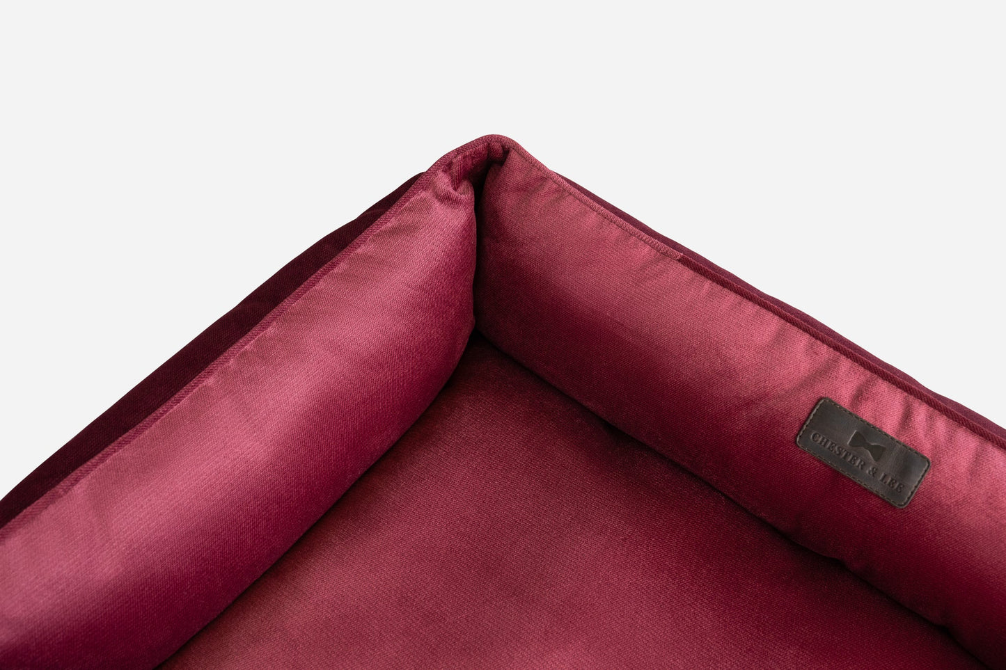 Chester & Lee | Vibrant Velvet Sleeper Dog Bed Wine