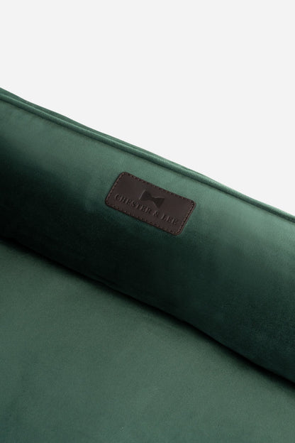 Chester & Lee | Classic Velvet Sleeper Dog Bed Green