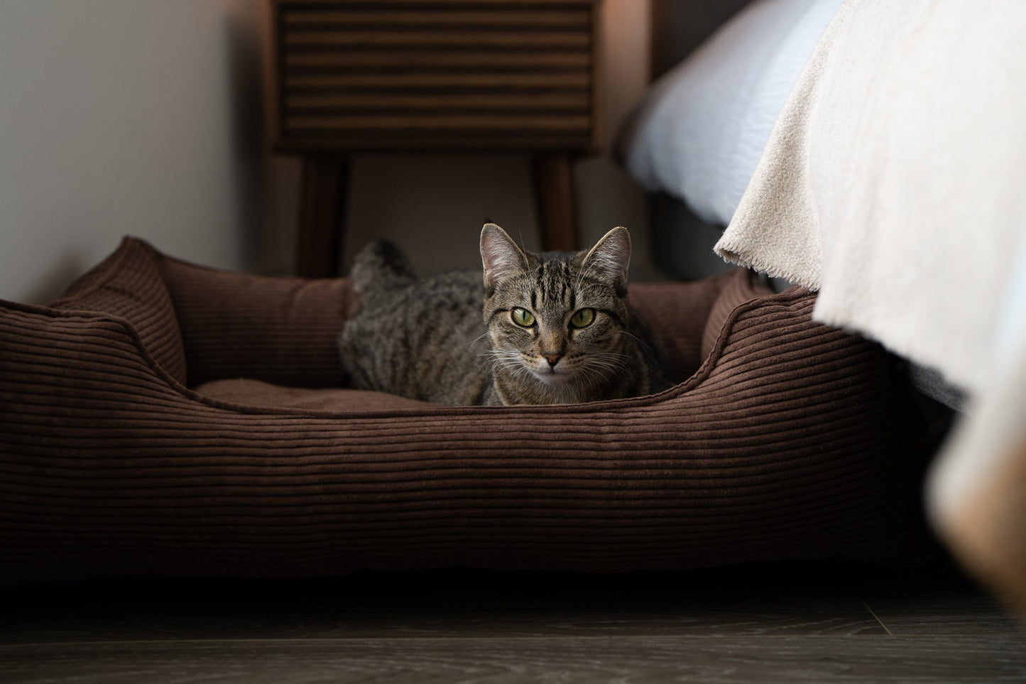 Chester & Lee | Fancy Corduroy Sleeper Dog Bed Brown
