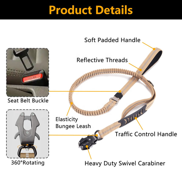 Heavy Duty Tactical Bungee Dog Leash