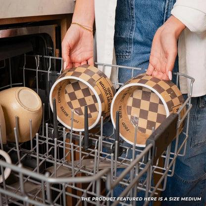 Haute Diggity Dog Chewy Vuiton Dog Bowl Set | BPA-Free, Non-Skid (2-Pack)