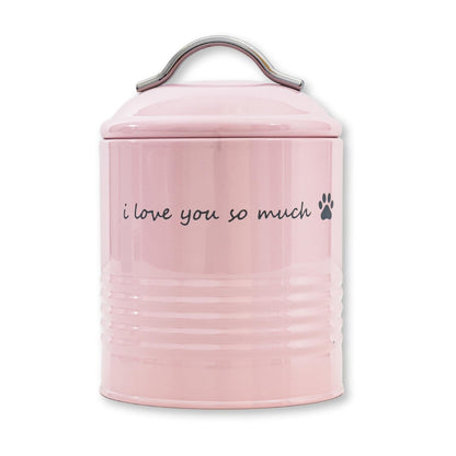 "I Love You So Much" Dog Treat Canister Gift Set – Pink & Blue