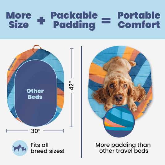 Travel Dog Bed - Foldable & Packable for Travel, Road Trip, Camping
