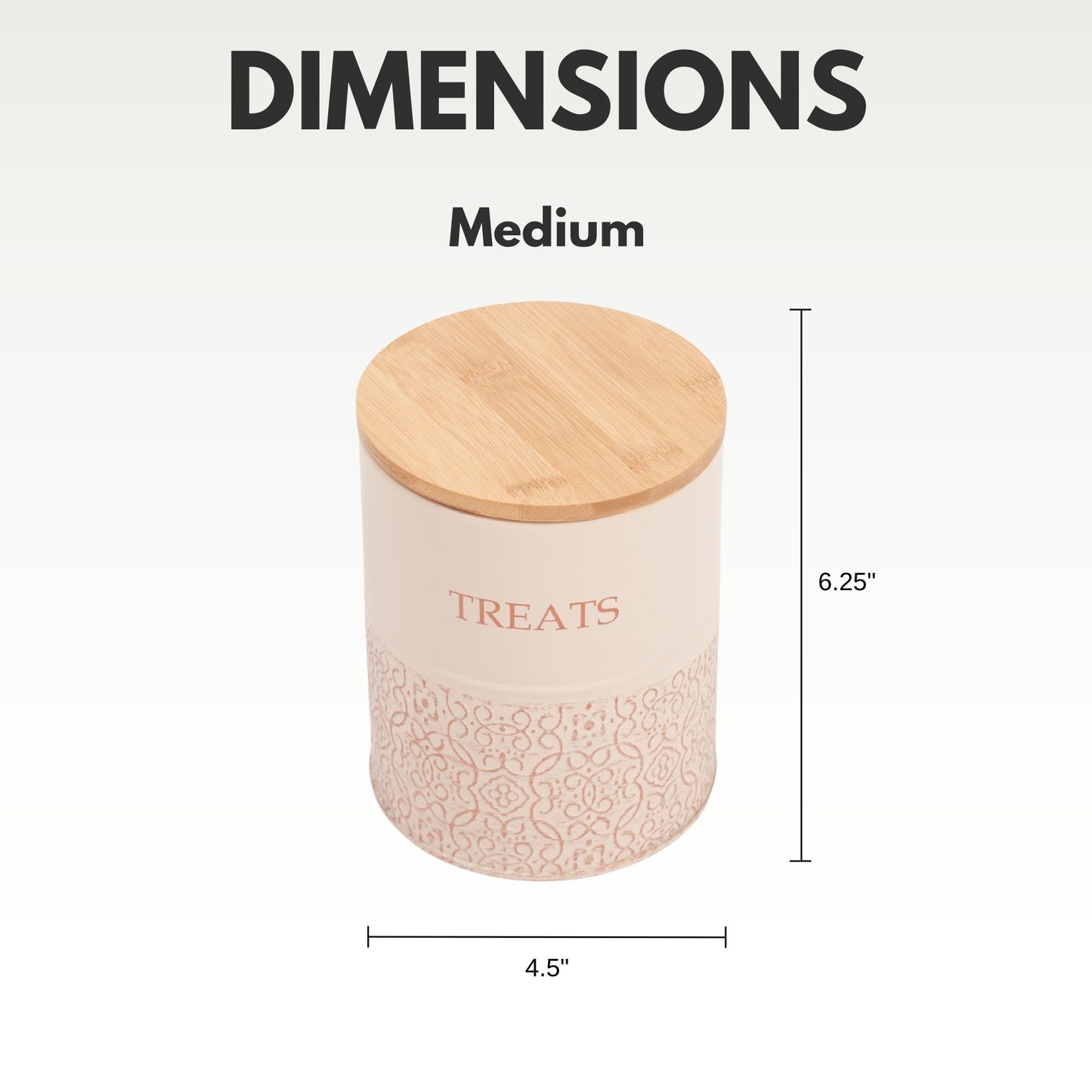 Country Living Dog Treat Canisters - Set of 2 Carbon Steel Jars with Bamboo Lids – White Swan