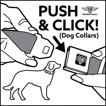 Dog Bone Seatbelt Buckle Collar - Mud Flap Girl Repeat Black/Orange Fade