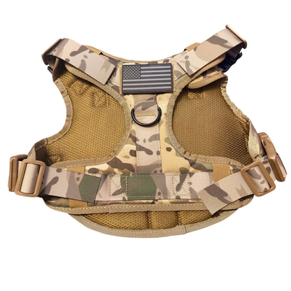 Camo Tactical Dog Harness - Heavy Duty & Quick Release