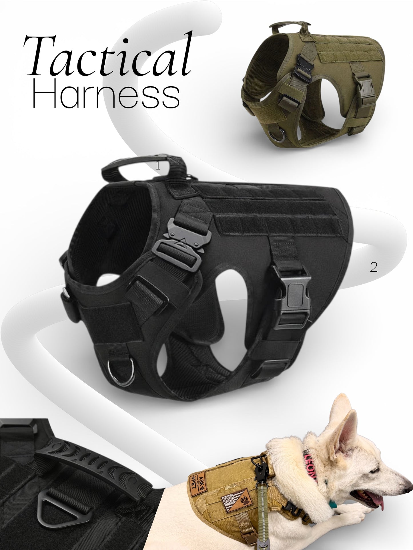 Tactical Dog Harness - Heavy Duty & Quick Release