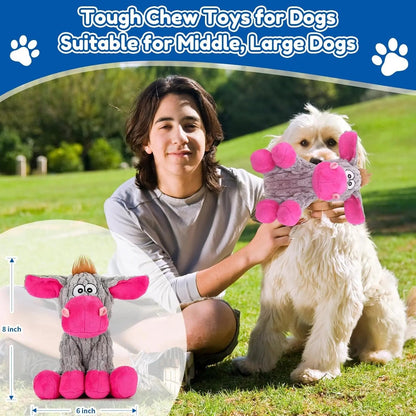 Plush Crinkle Squeaky Dog Toy for Small Medium & Large Dogs – Tough Chew