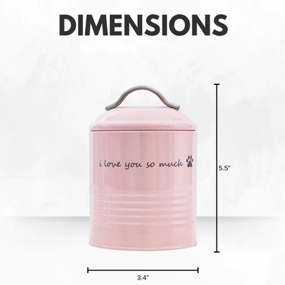 "I Love You So Much" Dog Treat Canister Gift Set – Pink & Blue