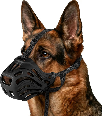 Soft Basket Dog Muzzle Breathable Adjustable Prevents Biting Chewing Training