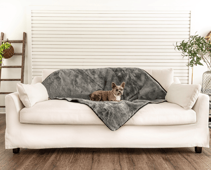 PupProtector™ Summer Short Fur Waterproof Throw Blanket - Charcoal Grey