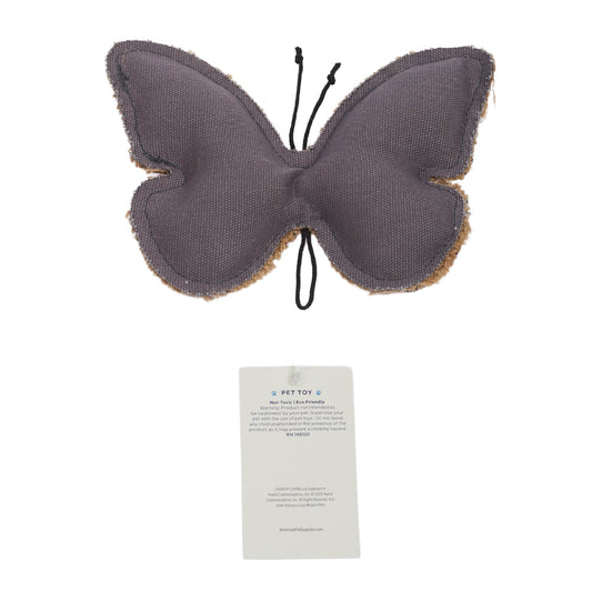 Country Living Canvas & Jute Butterfly-Shaped Dog Chew Toy – Durable, Safe and Non-Toxic