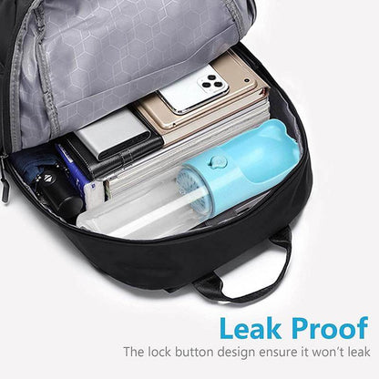 Portable Dog Water Bottle with Carbon Filter - 13.5oz Leak-Proof Pet Travel Water Dispenser | Lightweight Walking & Hiking Bottle