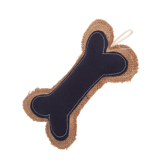 Country Living Jean Leather-Jute Bone Pillow Dog Chew Toy – Durable, Safe and Non-Toxic