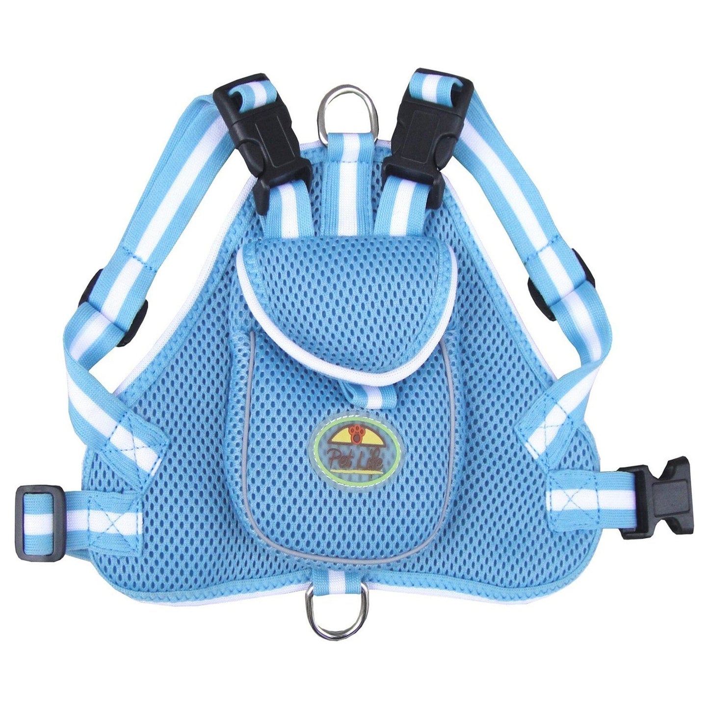 Pet Life ® 'Pocket Bark' Reflective Adjustable Fashion Pet Dog Harness w/ Hook-and-Loop Pouch and Dual Harness Rings