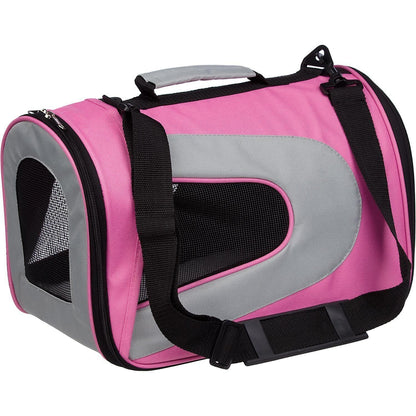 Pet Life ® Sporty Mesh Airline Approved Zippered Folding Collapsible Travel Pet Dog Carrier