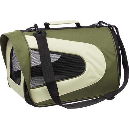Pet Life ® Sporty Mesh Airline Approved Zippered Folding Collapsible Travel Pet Dog Carrier