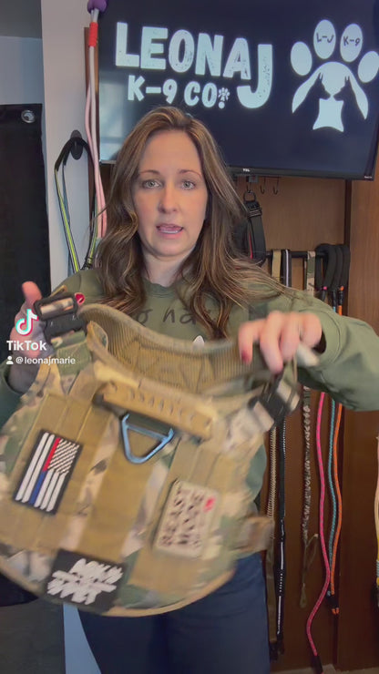 Camo Tactical Dog Harness - Heavy Duty & Quick Release