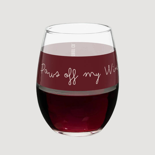 Pooch Patriot “Paws Off My Wine” Stemless Glass (15 oz)
