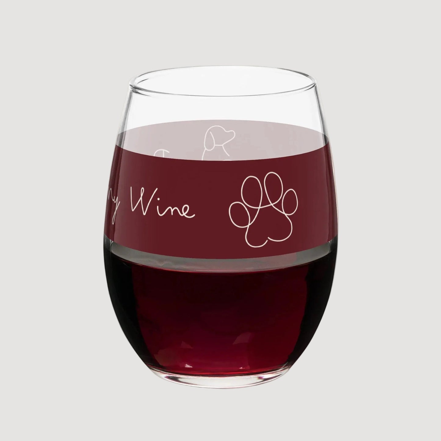 Pooch Patriot “Paws Off My Wine” Stemless Glass (15 oz)
