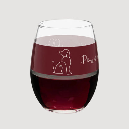 Pooch Patriot “Paws Off My Wine” Stemless Glass (15 oz)