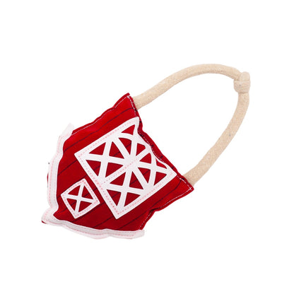 Country Living Faux Leather Red Barn Dog Chew Toy – Safe, Long-Lasting, and Non-Toxic